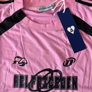 Aelfric Eden Contrast Color Striped Pink Soccer Jersey